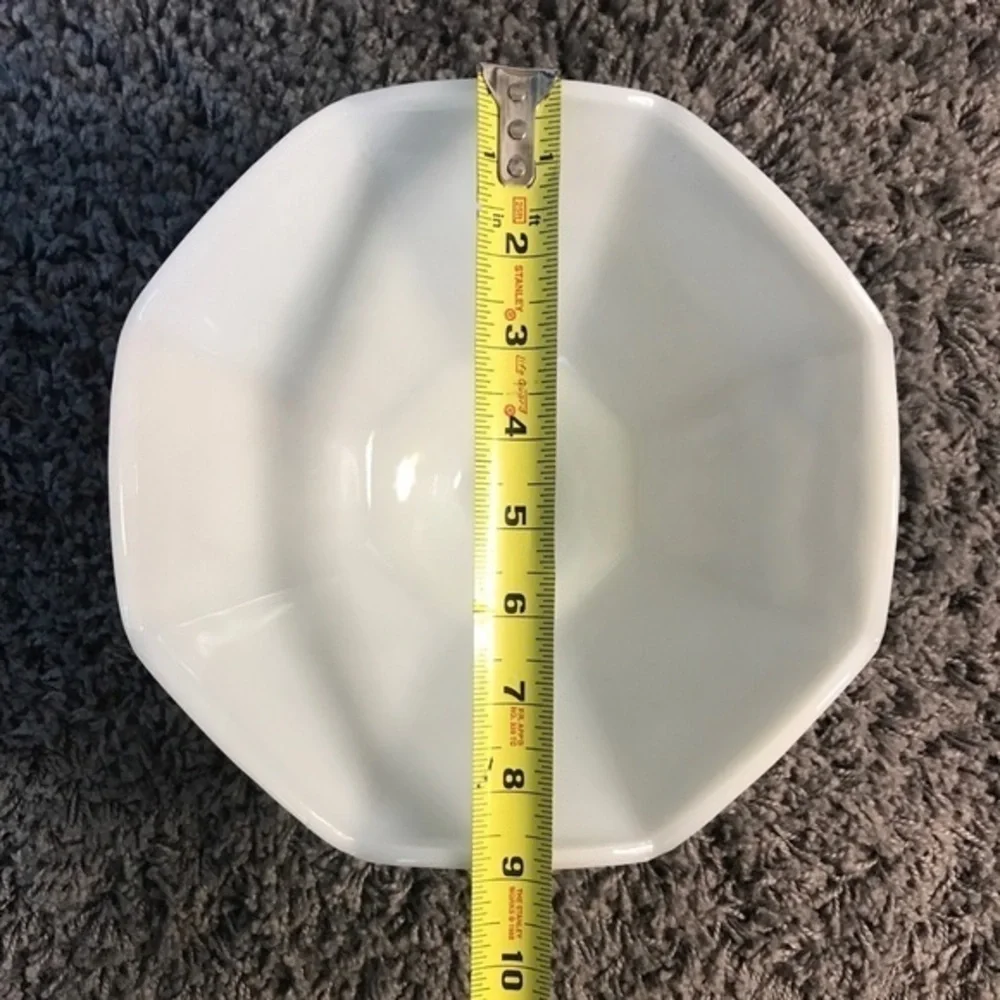 Vintage Anchor‎ Hocking Milk Glass Footed Fruit Bowl - Grape Vine Design - 9”